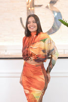 Time To Get Look Skirt Set Orange - Bonitafashionrd