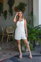My casual romper beige bow - Bonitafashionrd Romper