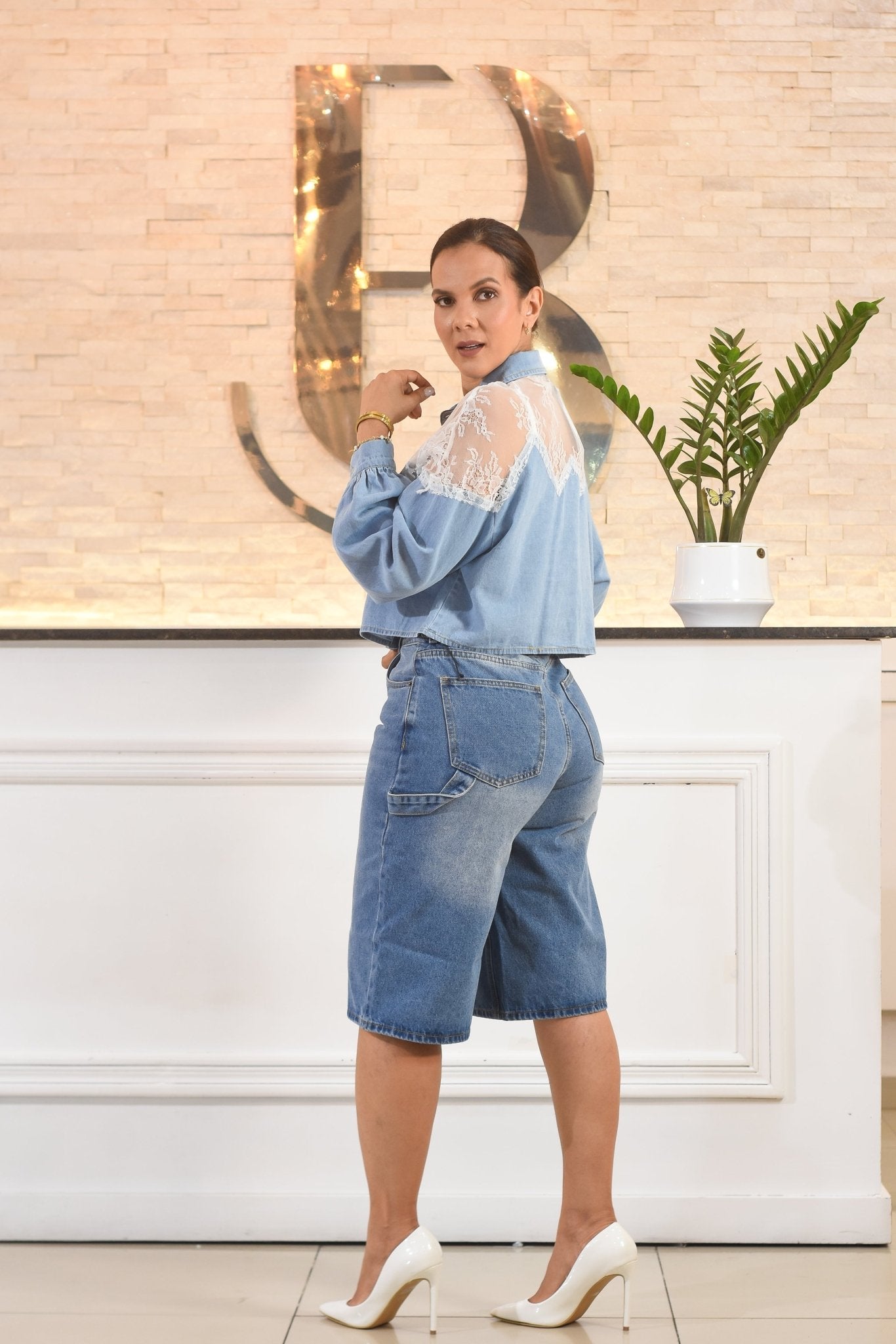 The Fabulos Denim Shirt Lace - Bonitafashionrd