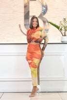 Time To Get Look Skirt Set Orange - Bonitafashionrd