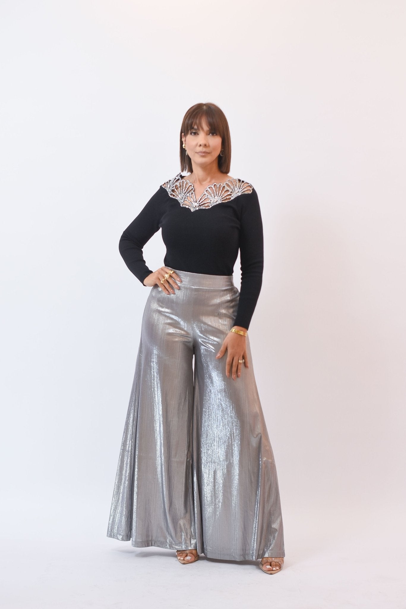 Stunning Metalic Pant - Bonitafashionrd