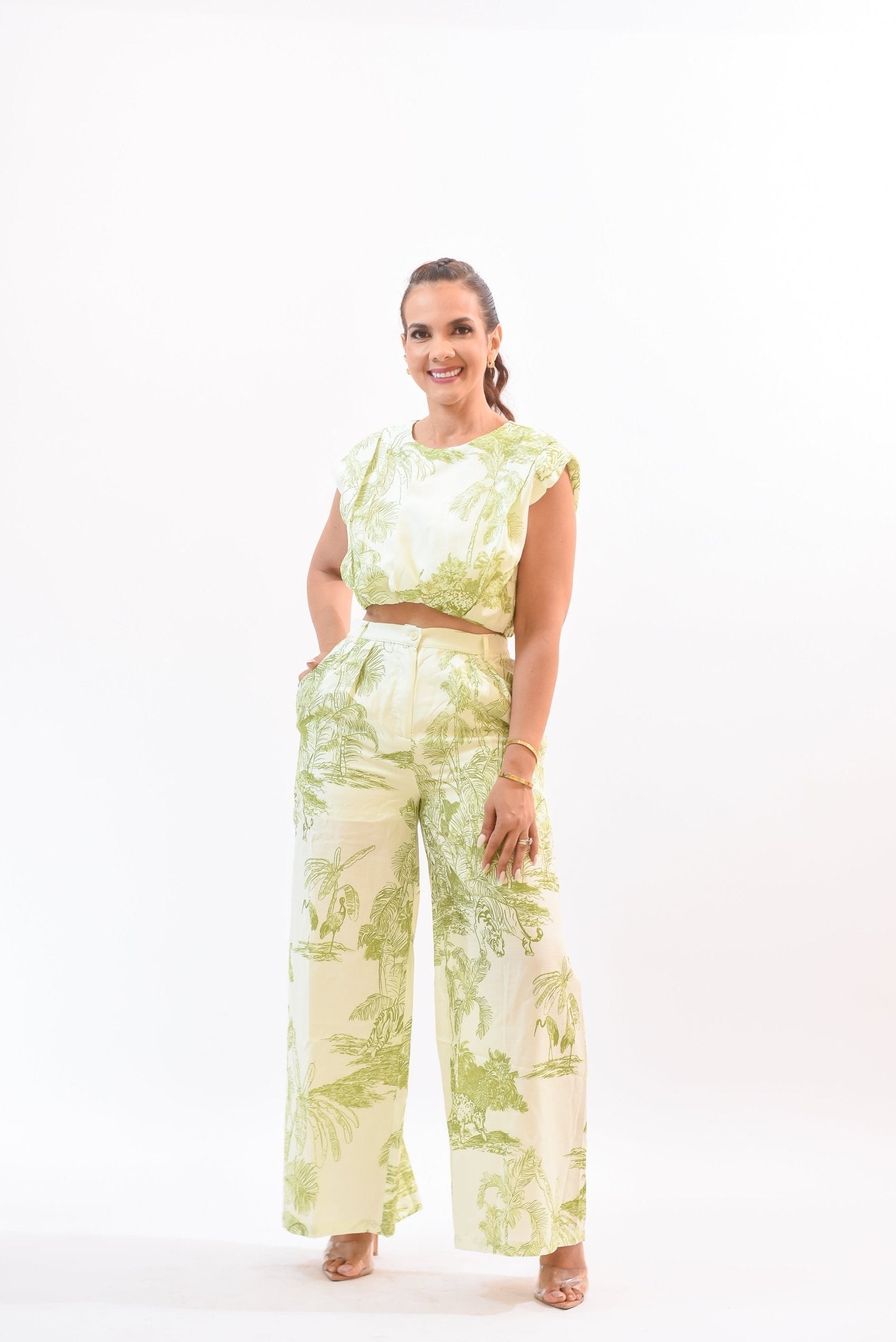 My New Print Pant Set Green - Bonitafashionrd