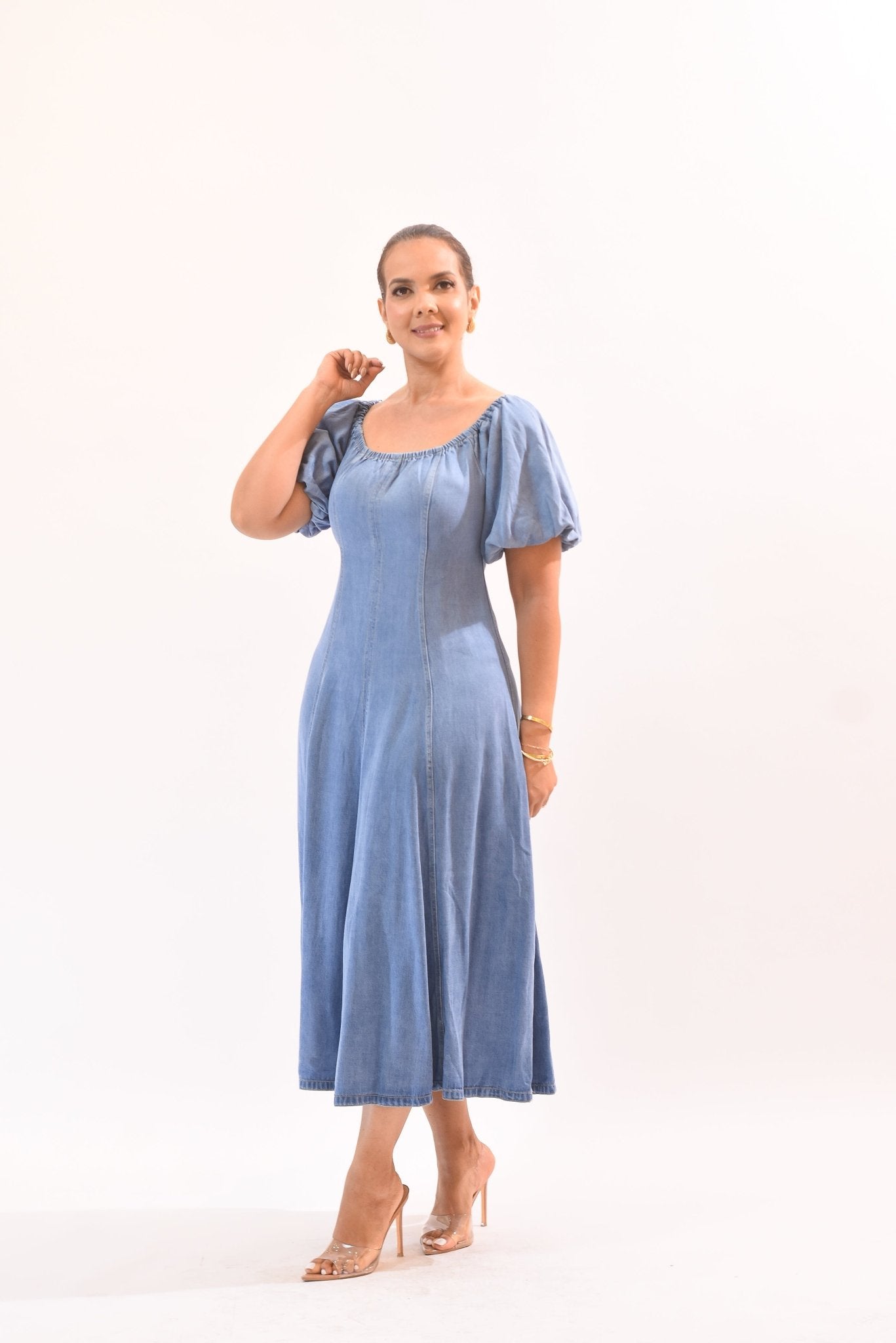 Beauty Day Denim Dress Off Shoulder - Bonitafashionrd