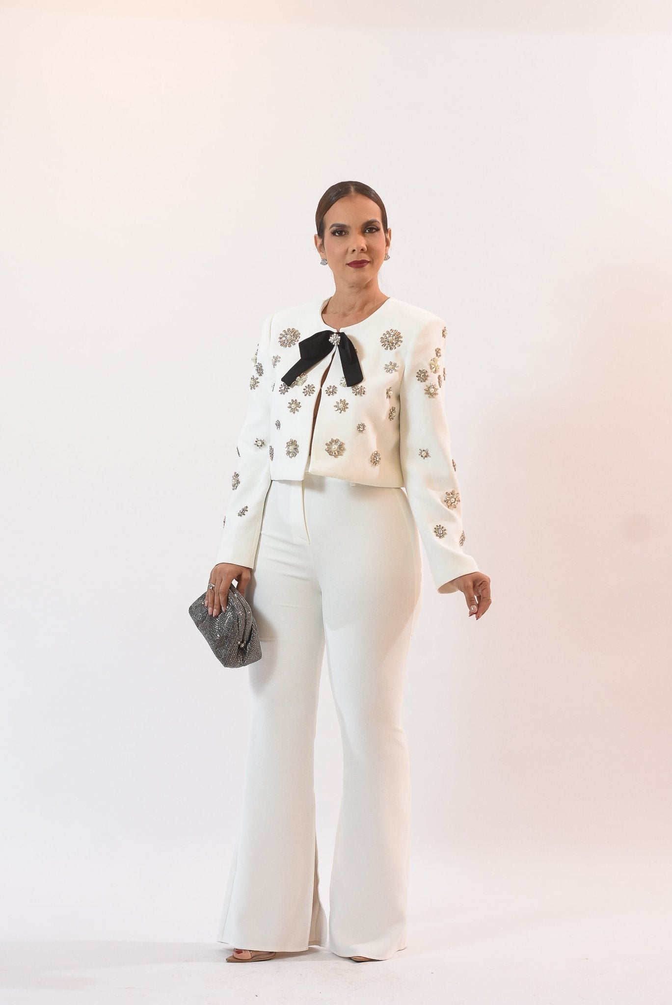 My Stunning Jacket Pant Set White - Bonitafashionrd