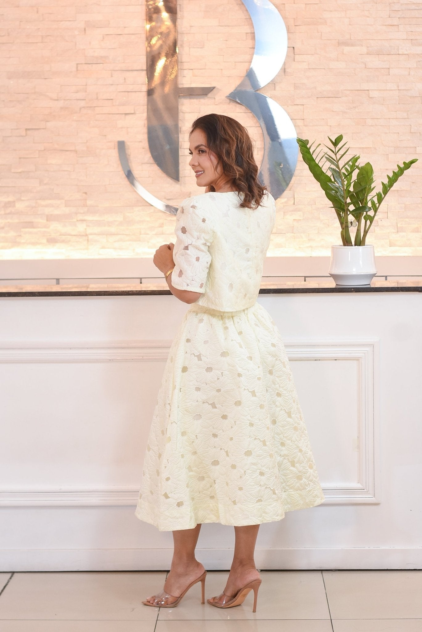 Lovely flower brocade skirt set - Bonitafashionrd Set