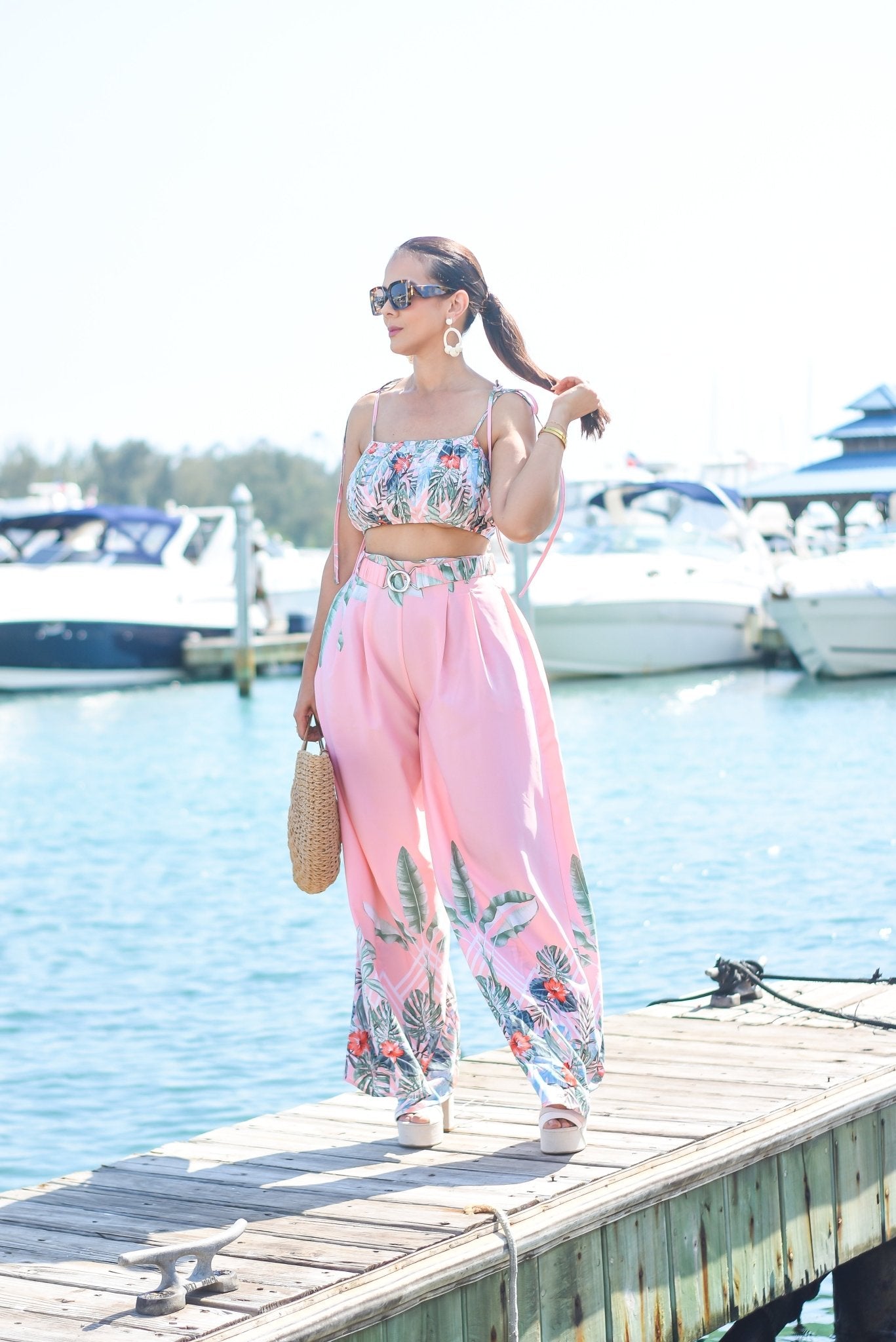 Beautiful Flowers Pant Set Pink - Bonitafashionrd