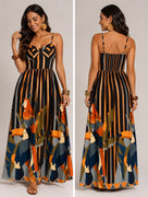 Perfect Day Striple Maxi Dress Guacamayo