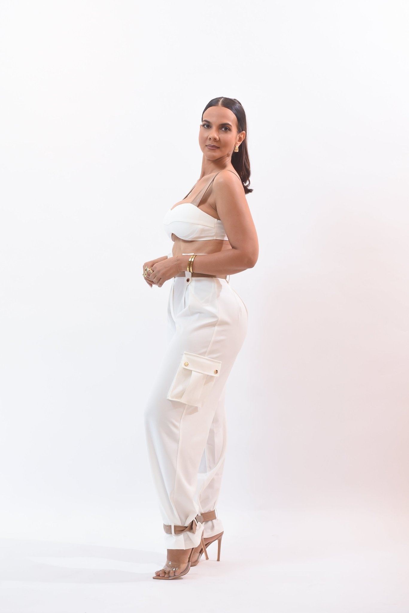 Girly Vibes Pant Set White - Bonitafashionrd