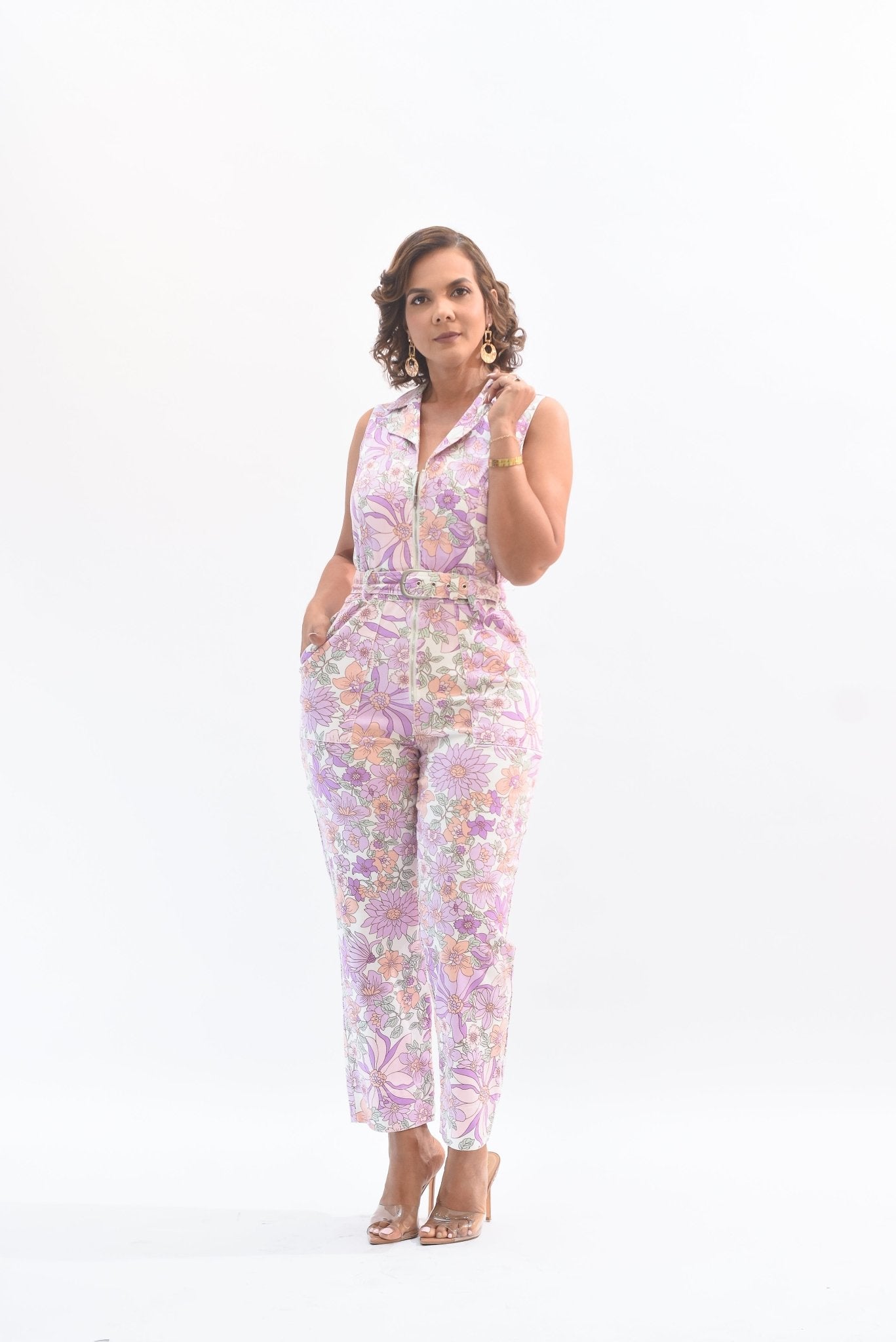 Stunning Flowers Purple Jumpsuit - Bonitafashionrd