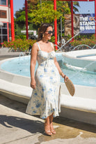 The Floral Blue Dress - Bonitafashionrd