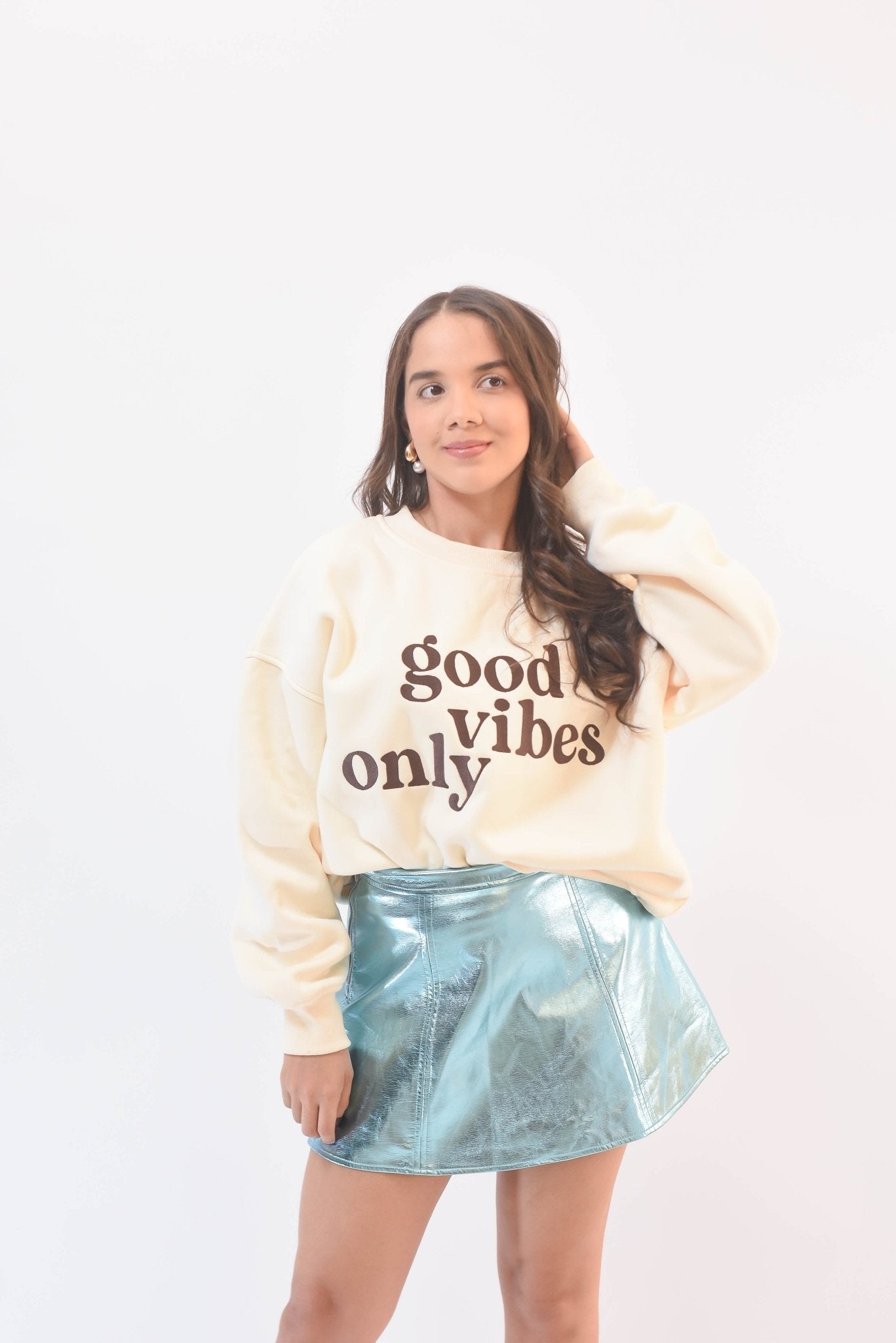 Good Vibes Metalic Skirt - Bonitafashionrd