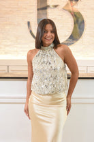 The Golden Holiday Crop Sequin Top - Bonitafashionrd