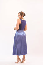 Stunning Metalic Skirt Blue - Bonitafashionrd