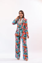 Full Of Flowers Jacket Pant Set - Bonitafashionrd