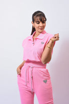 I Love My Pretty Sport Pant Set Pink - Bonitafashionrd