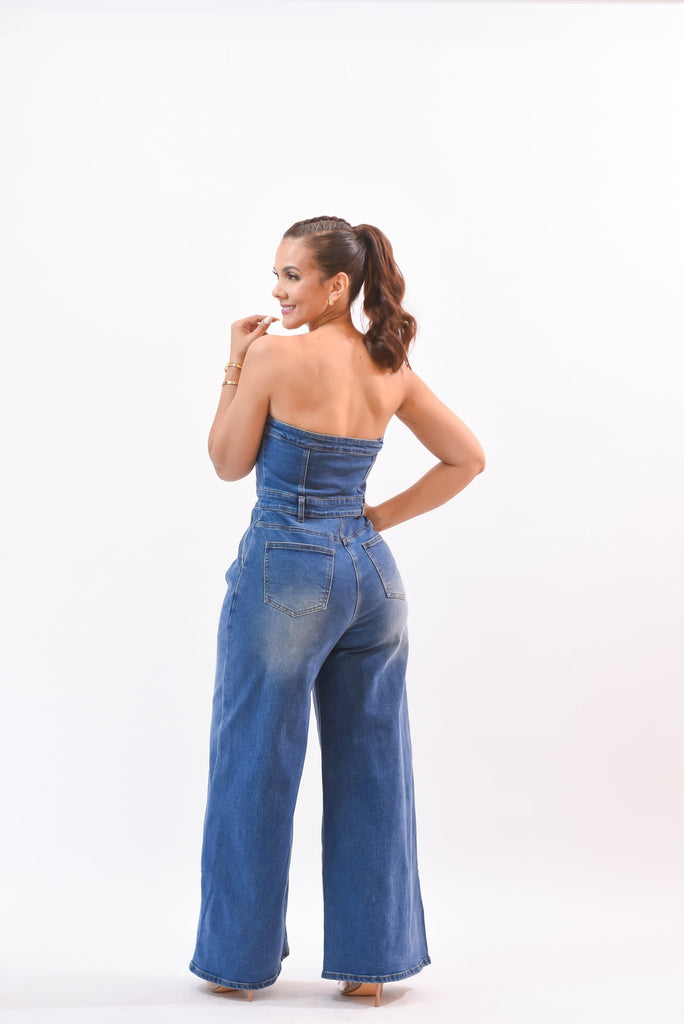 Just Pretty Denim Jumpsuit - Bonitafashionrd