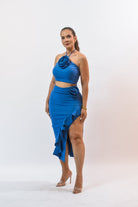 Take This Crop Skirt Set Blue - Bonitafashionrd