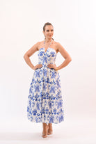 Stunning Flowers Dress Blue - Bonitafashionrd