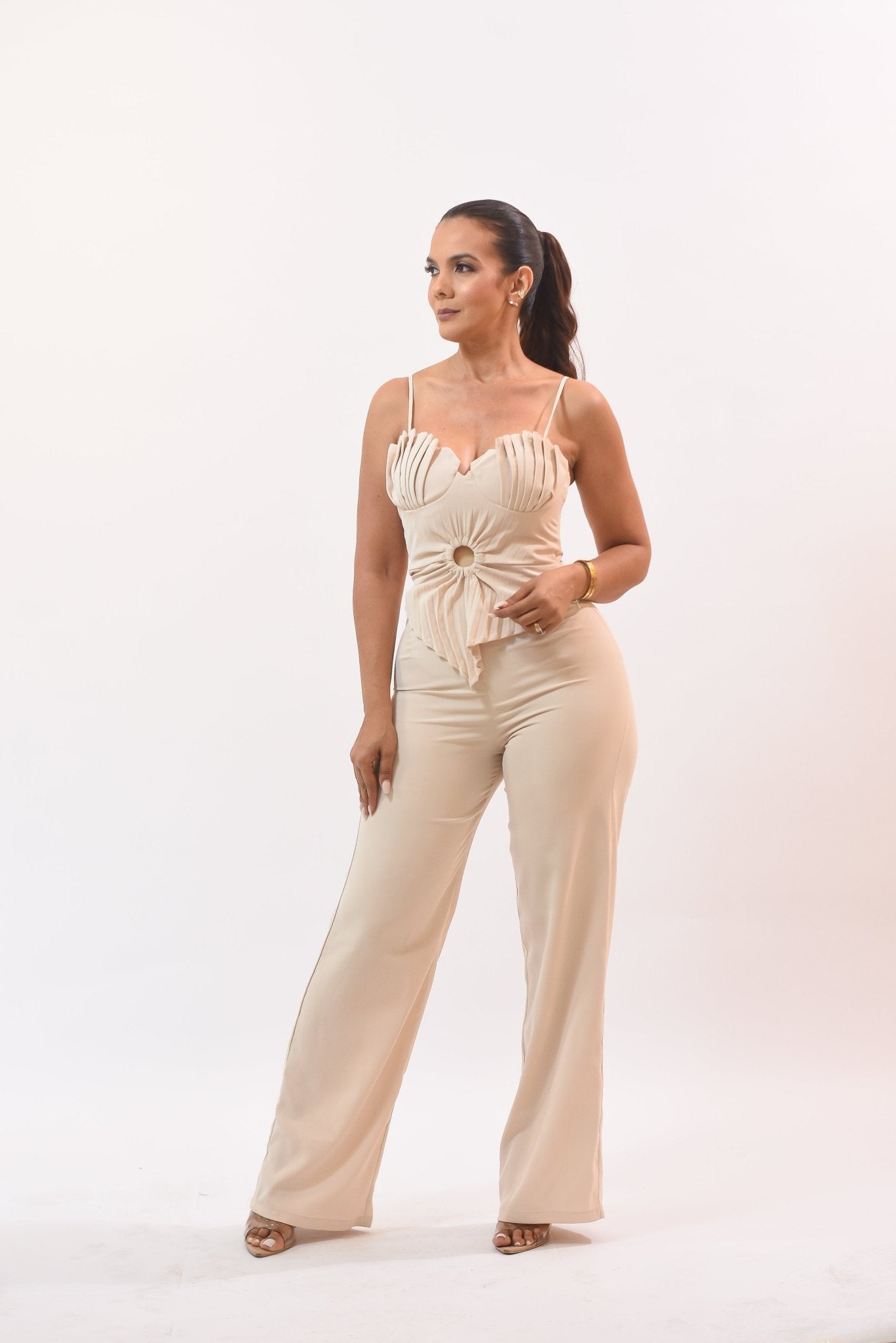 Sensational Pant Set Beige - Bonitafashionrd