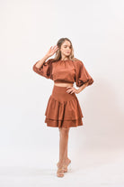 Pretty Lady Skirt Set Brown - Bonitafashionrd