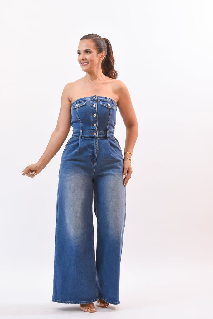 Just Pretty Denim Jumpsuit - Bonitafashionrd