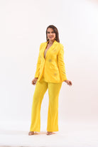 Shine Bright Jacket Pant Set Yellow - Bonitafashionrd