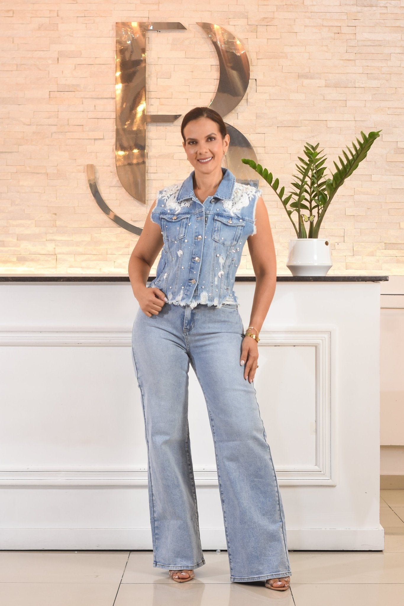 The Fabulos Vest Lace Denim - Bonitafashionrd