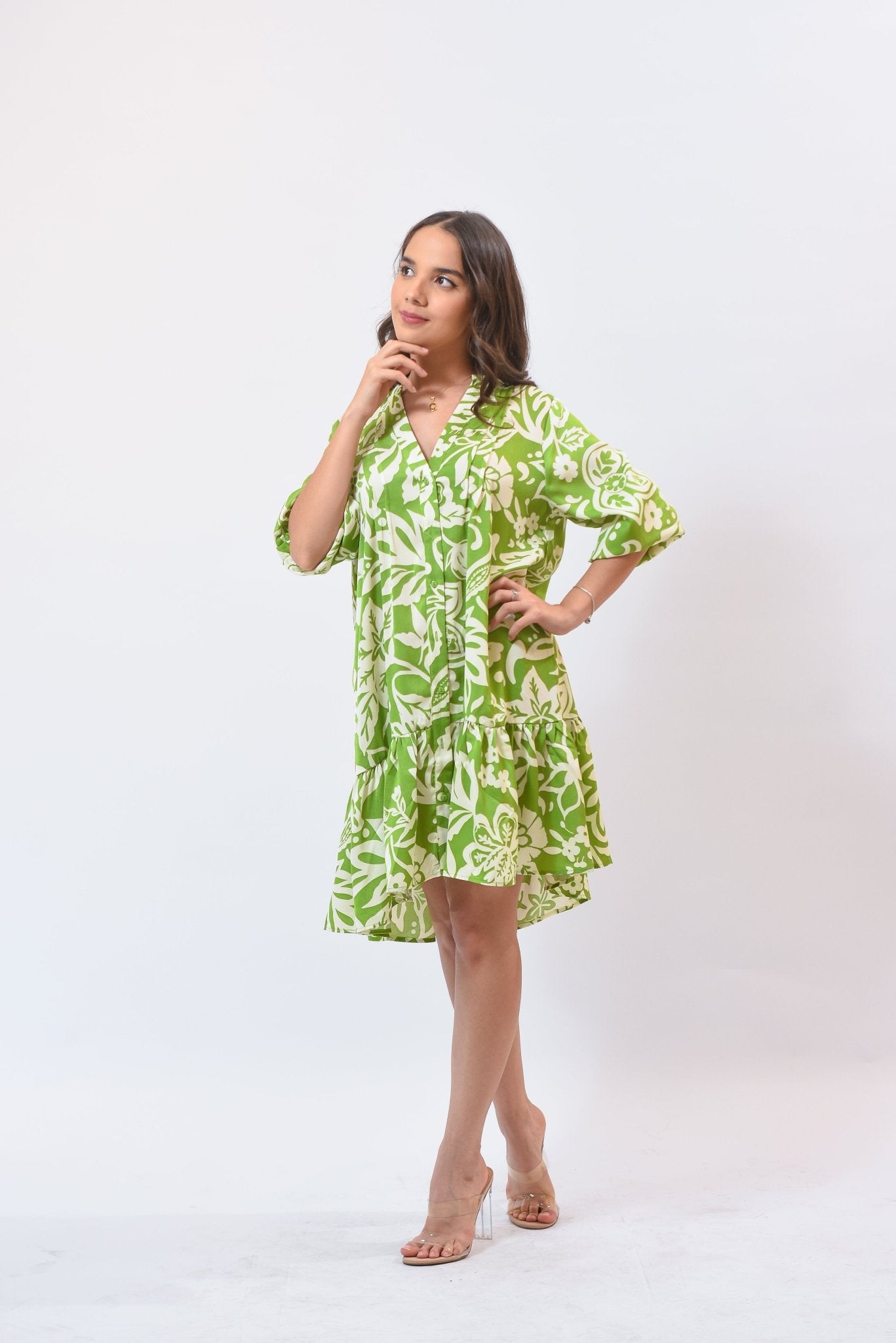 Summer Scape Dress Green - Bonitafashionrd