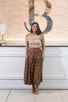 The Golden Holiday Polkdot Skirt Midi - Bonitafashionrd