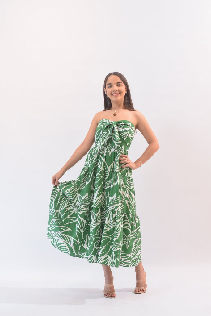 Dream Girl Palm Dress Green - Bonitafashionrd