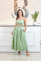 Casual crop and skirt set - Bonitafashionrd Set