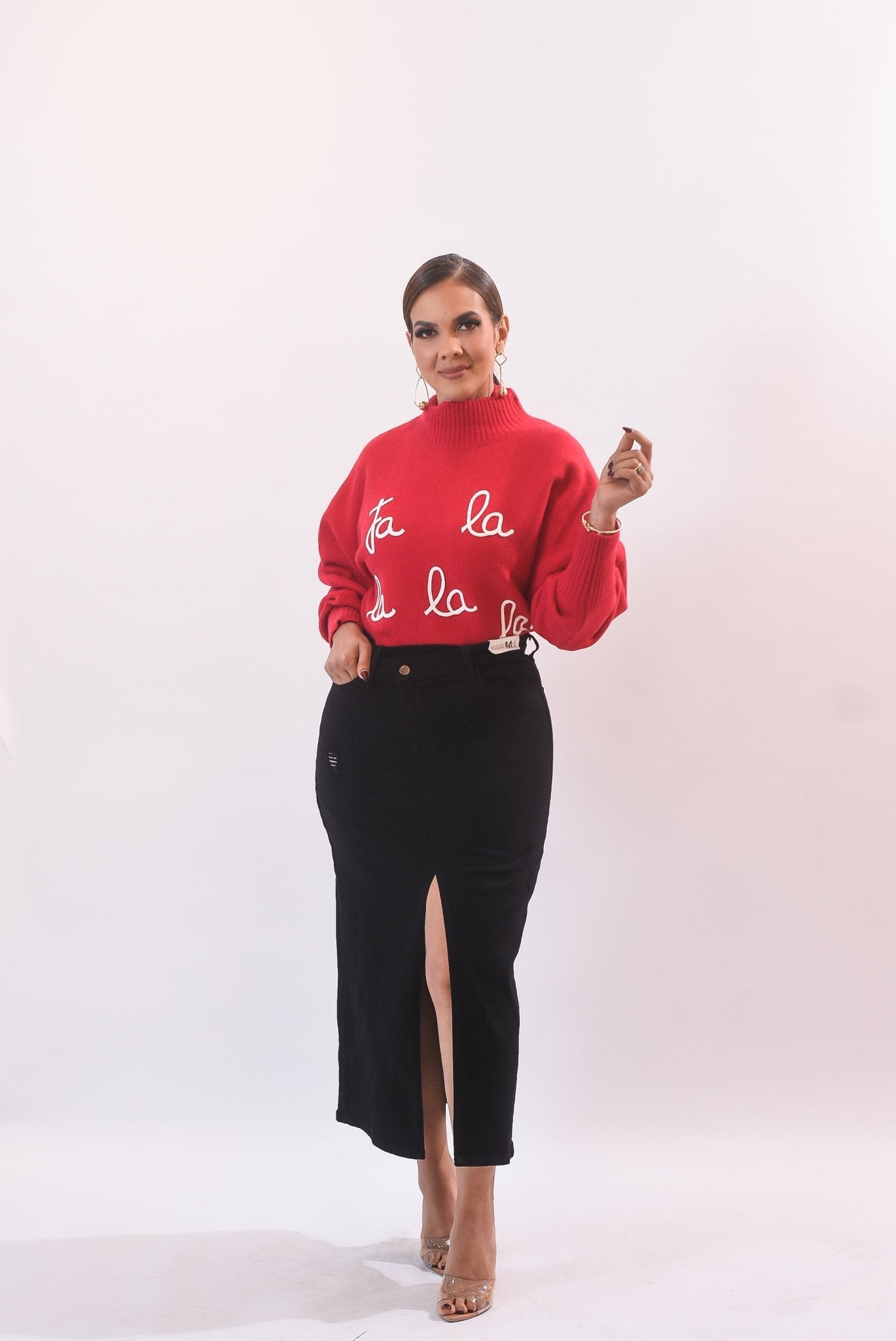 Fa la la Sweater Red - Bonitafashionrd