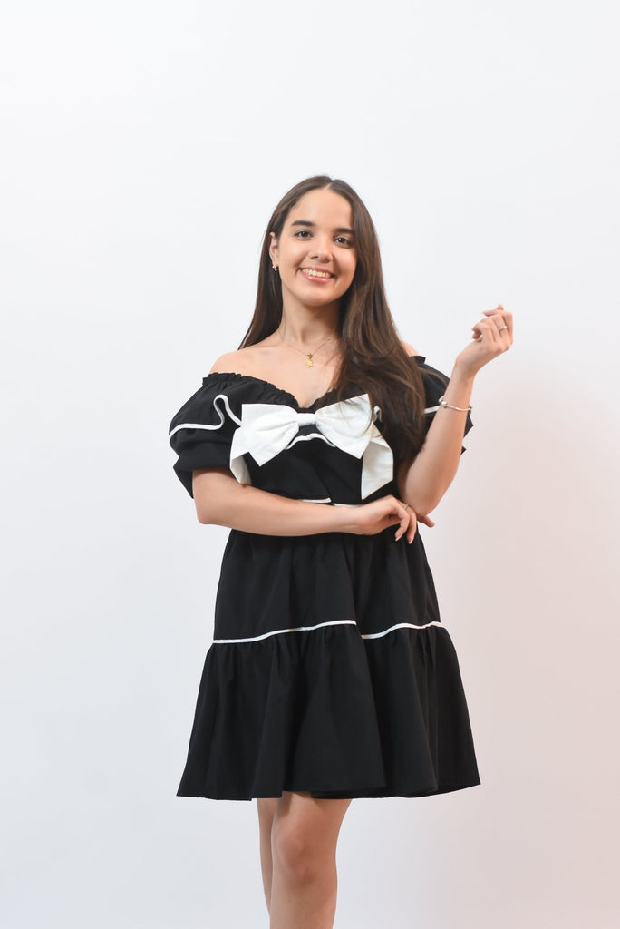 The Pretty Ribbon Dress Black - Bonitafashionrd