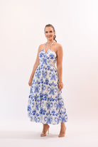 Stunning Flowers Dress Blue - Bonitafashionrd