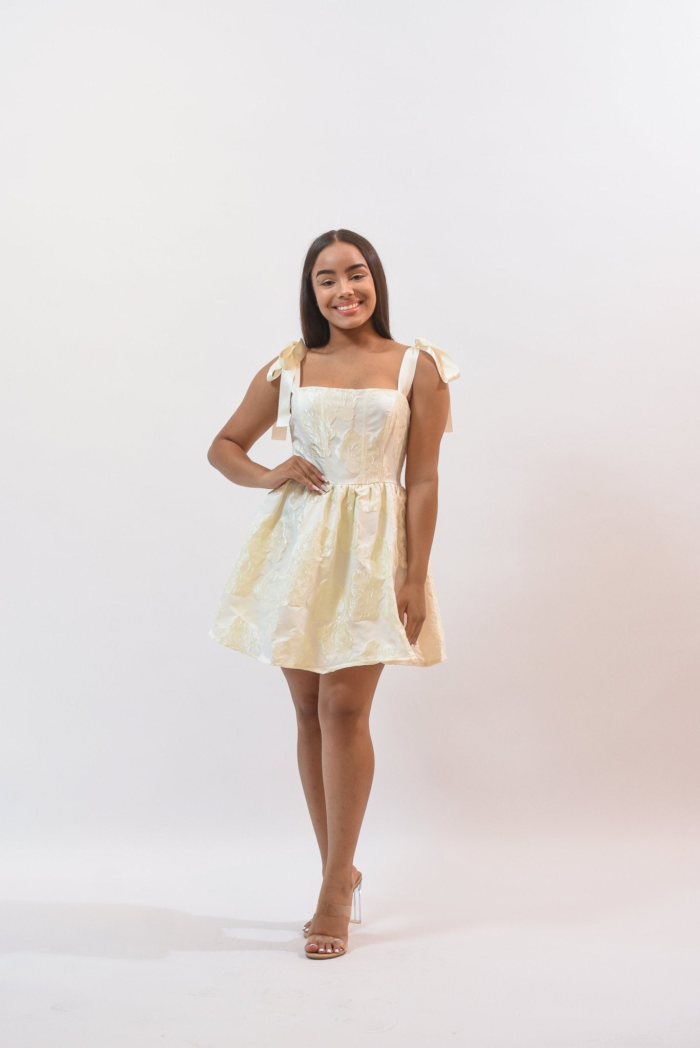 Sweet And Prettu Dress Beige - Bonitafashionrd