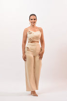 Just Fashion Crop Pant Set Beige - Bonitafashionrd