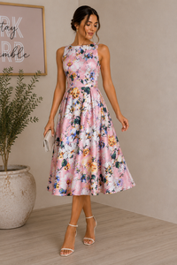 Just The Best Flawers Midi Dress