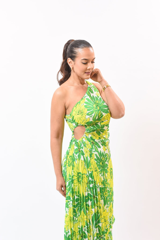Get Fashion Flower Dress Green - Bonitafashionrd