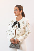 My Stunning Jacket Pant Set White - Bonitafashionrd