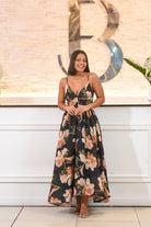 The Golden Holiday Floral Maxi Dress - Bonitafashionrd
