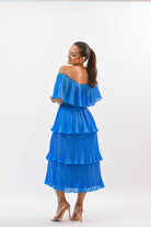 Essential Off Shoulder Dress Blue - Bonitafashionrd