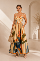 Perfect Day Striple Maxi Dress Guacamayo