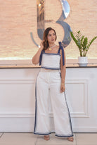 My pants set white linen - Bonitafashionrd Set