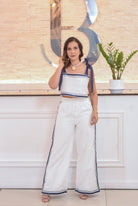 My pants set white linen - Bonitafashionrd Set