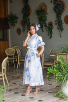 Special dress floral blue - Bonitafashionrd Dress