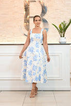 Flirty blue floral dress - Bonitafashionrd Dress