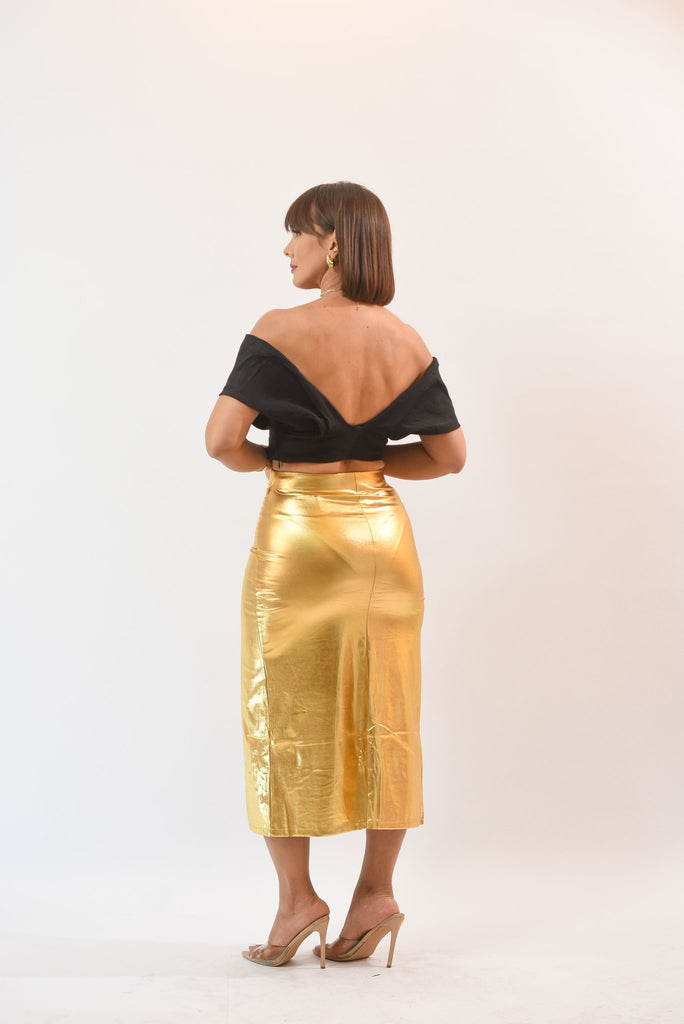 Real Metalic Skirt - Bonitafashionrd