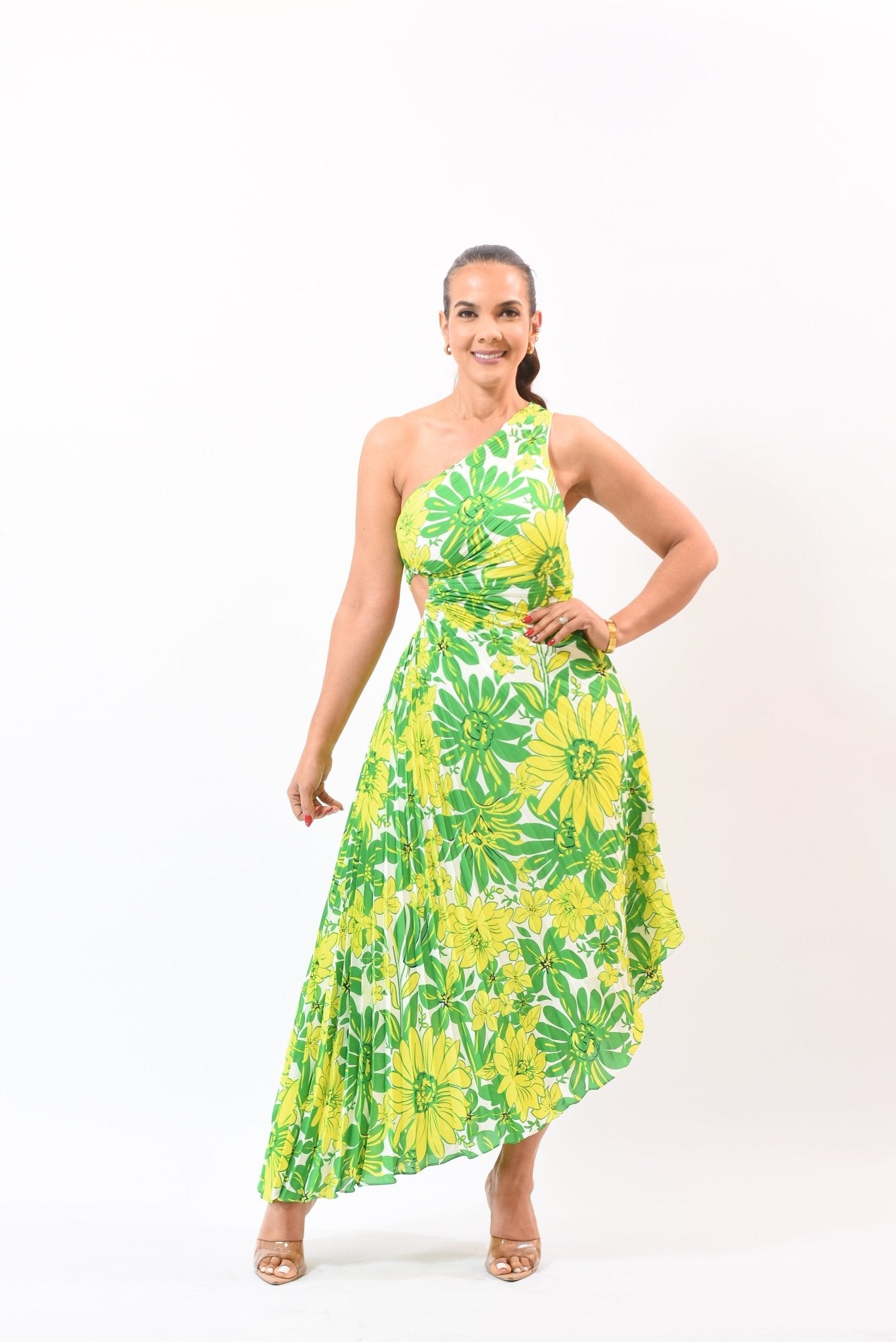 Get Fashion Flower Dress Green - Bonitafashionrd