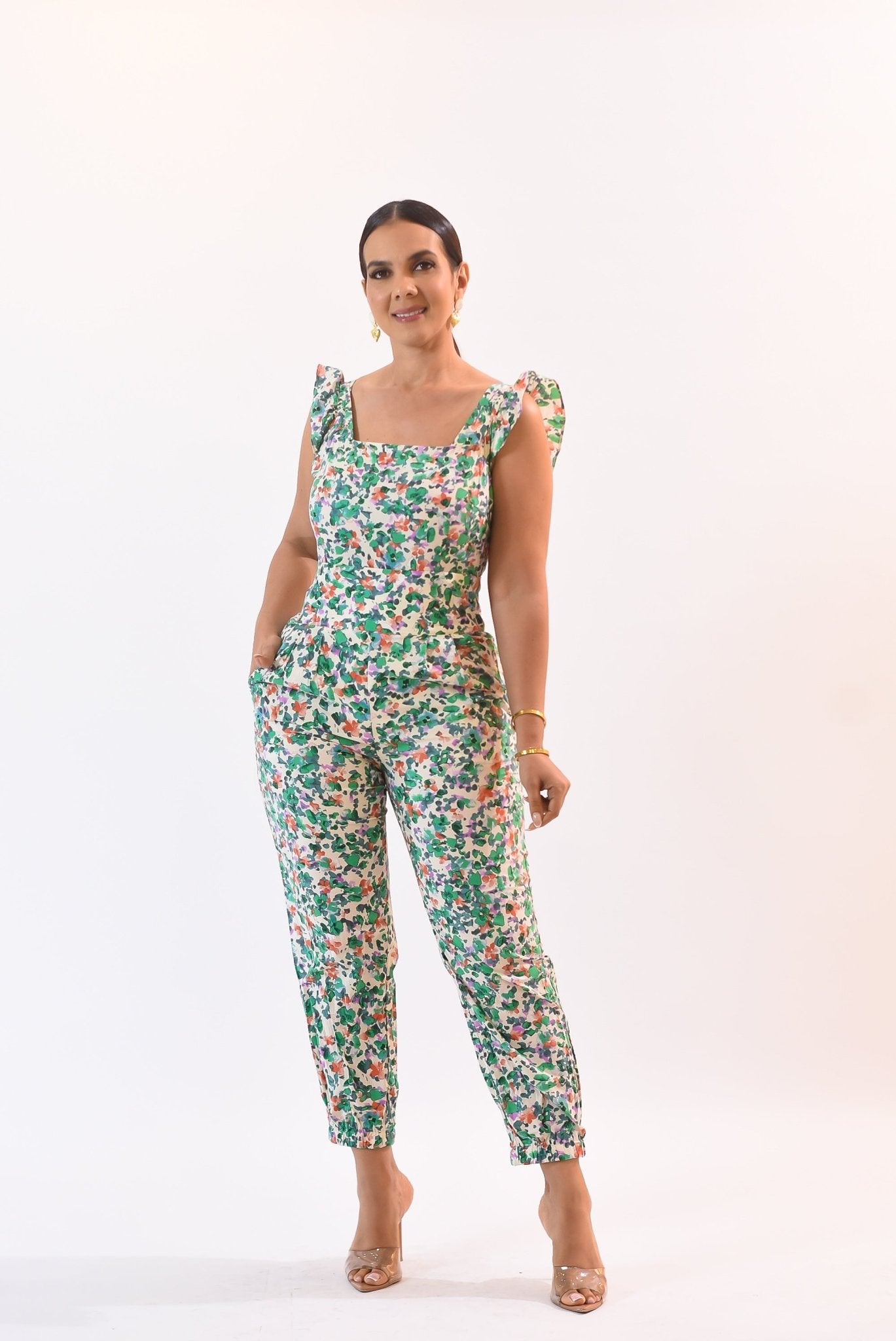 The Floral Jumpsuit Green - Bonitafashionrd