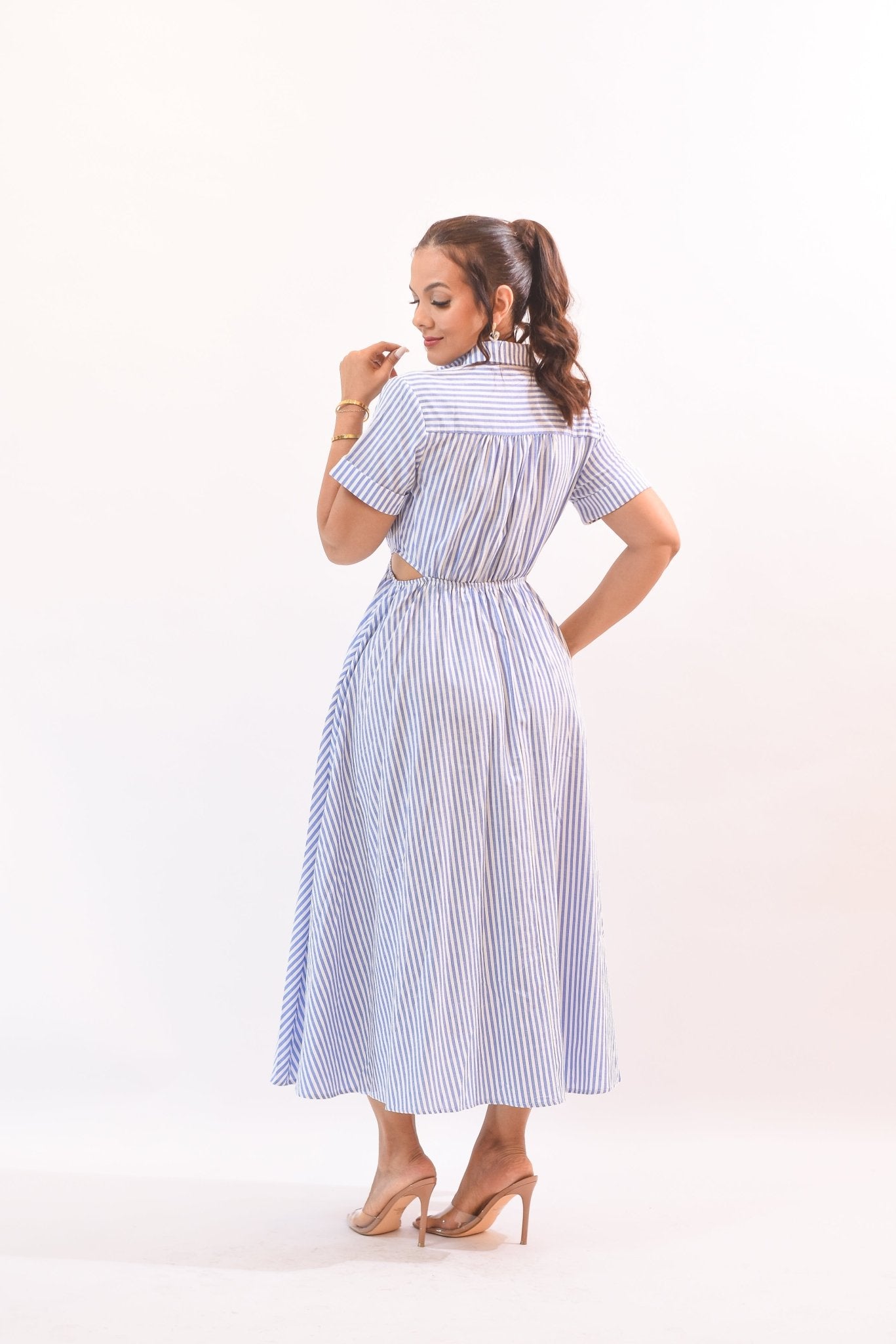 My Biggest Midi Dress Stripes Blue - Bonitafashionrd